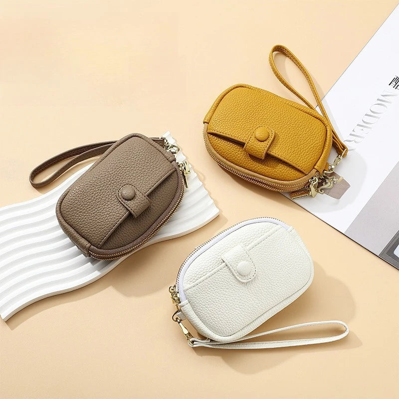 1pc New Mini Wallet for Women Large Capacity Double Zipper Storage Bag Multi Functional Small Wallet Oasis Select