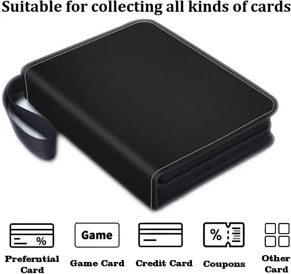 50 Sheets Trading Card Binder with Zipper – Compact PU Leather Album, Secure Top-Loading Pages for Trading, Sports & TCG Cards Oasis Select