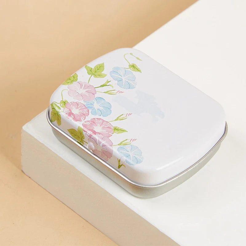 Mini Tin Box Metal Hinged Empty Tins With Lid Portable Rectangular Small Storage Container Candy Pill Cases For Home Organizer Oasis Select morning glory