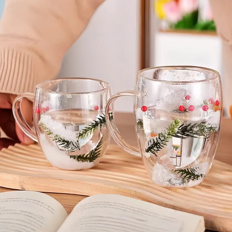 200/350ML Heat Resistant Double Wall Tea Glass Cup Beer Coffee Creative Cold Beverage Transparent Drinkware Festival Gift Cup Oasis Select
