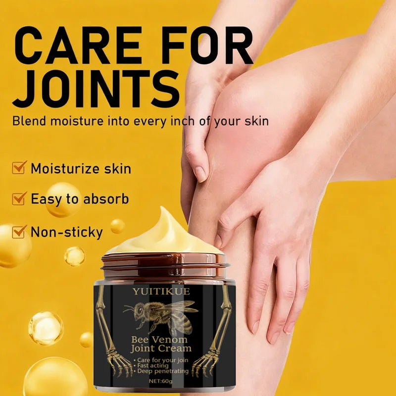 Bee Venom Joint Cream 60g - Ultra-Premium Formula, Fast Acting & Deep Penetrating, Moisturizes Skin, Easy Absorption Non-Sticky Oasis Select