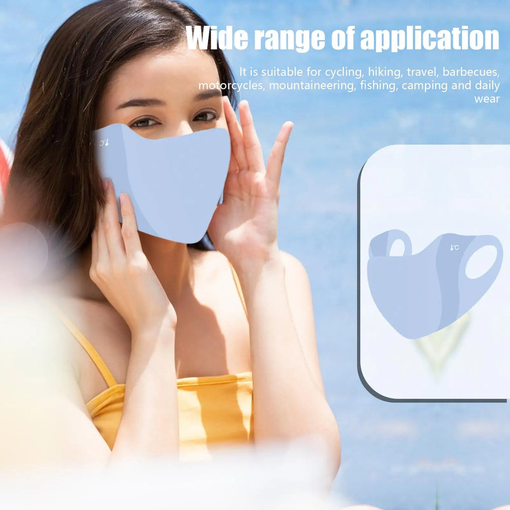 UV Protection Mask Women Cooling Ice Silk Breathable Thin Invisible Face Cover Sunscreen Anti-UV Fashionable Outdoor Face Cover Oasis Select