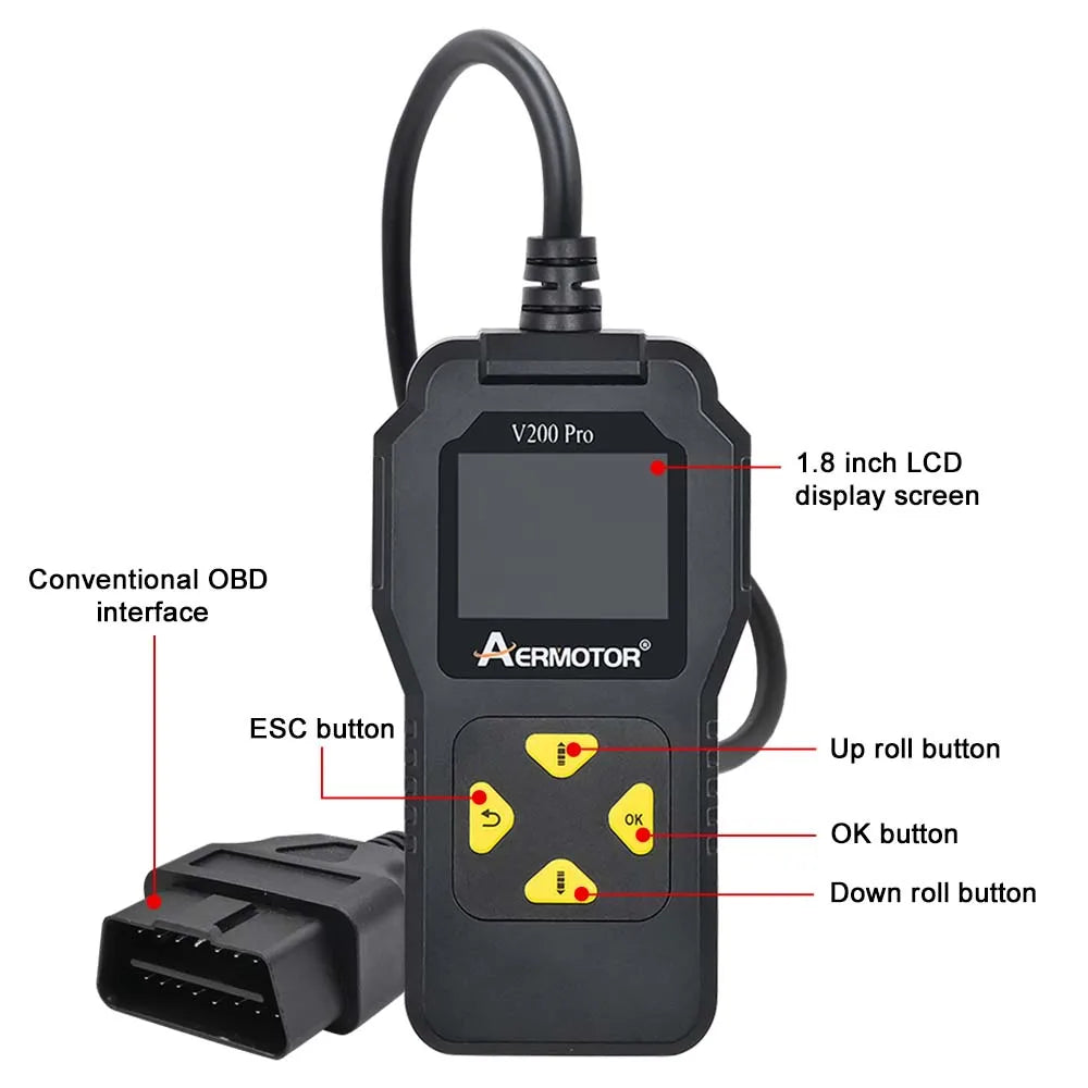Aermotor V200 Pro OBD2 Scanner – Universal Car Diagnostic Tool OBD2 Diagnostic Scanner Oasis Select