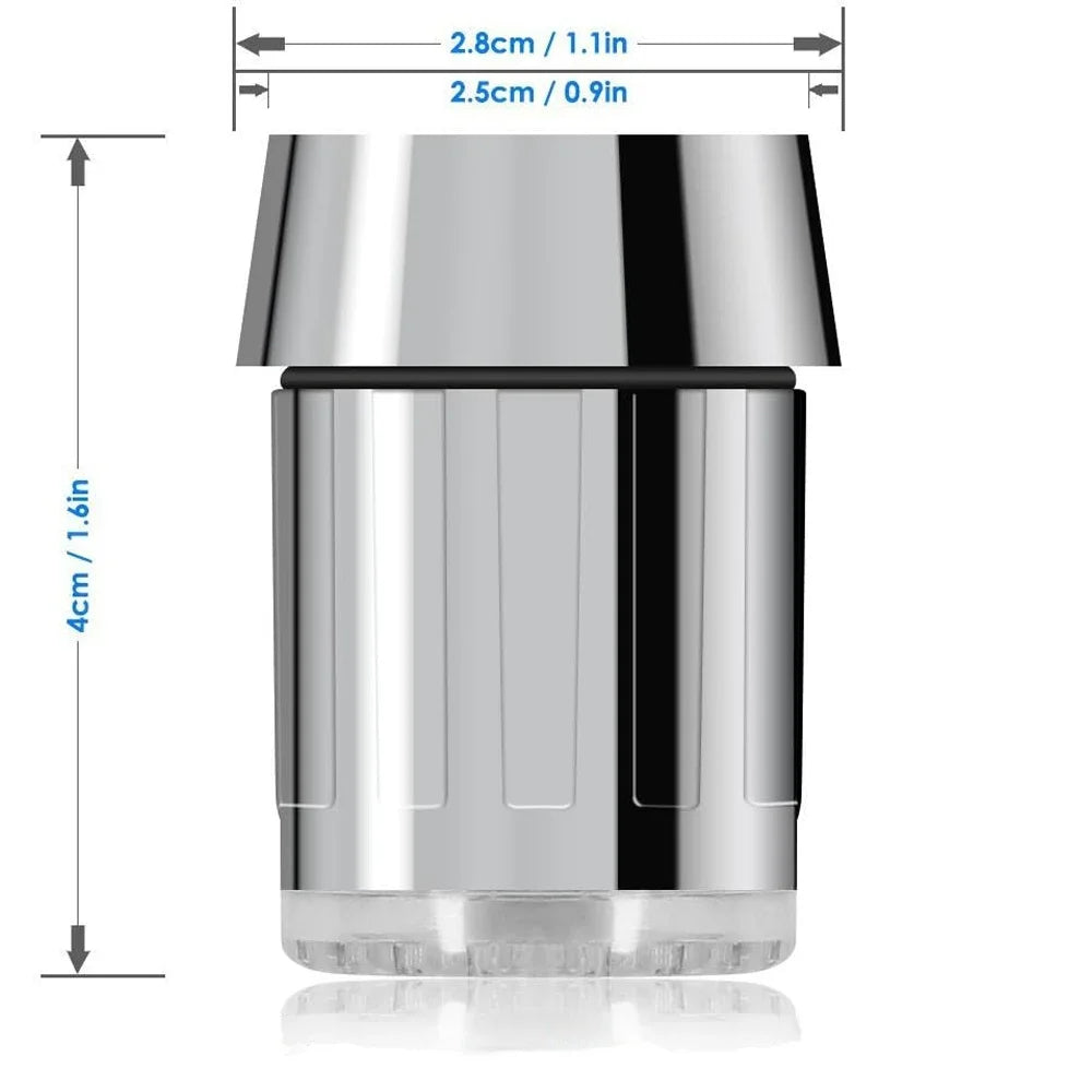 3-Color Change Automatically LED Faucet Head Glow Water Saving Stream Light Faucet Aerator Tap Nozzle for Kitchen Bathroom Oasis Select