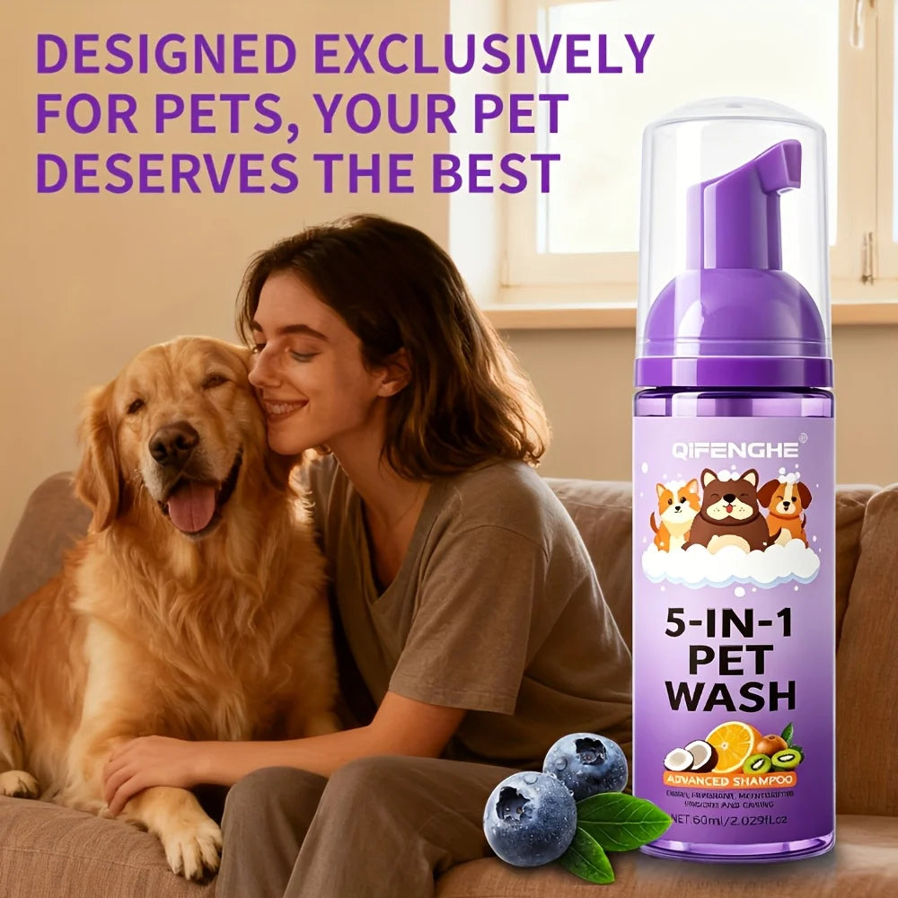No Rinse Dog & Cat Shampoo Suitable for Puppies, Kittens, Adults - Quick Waterless Bath Foam, Tear-Free Formula, Rinse-Free Deep Oasis Select
