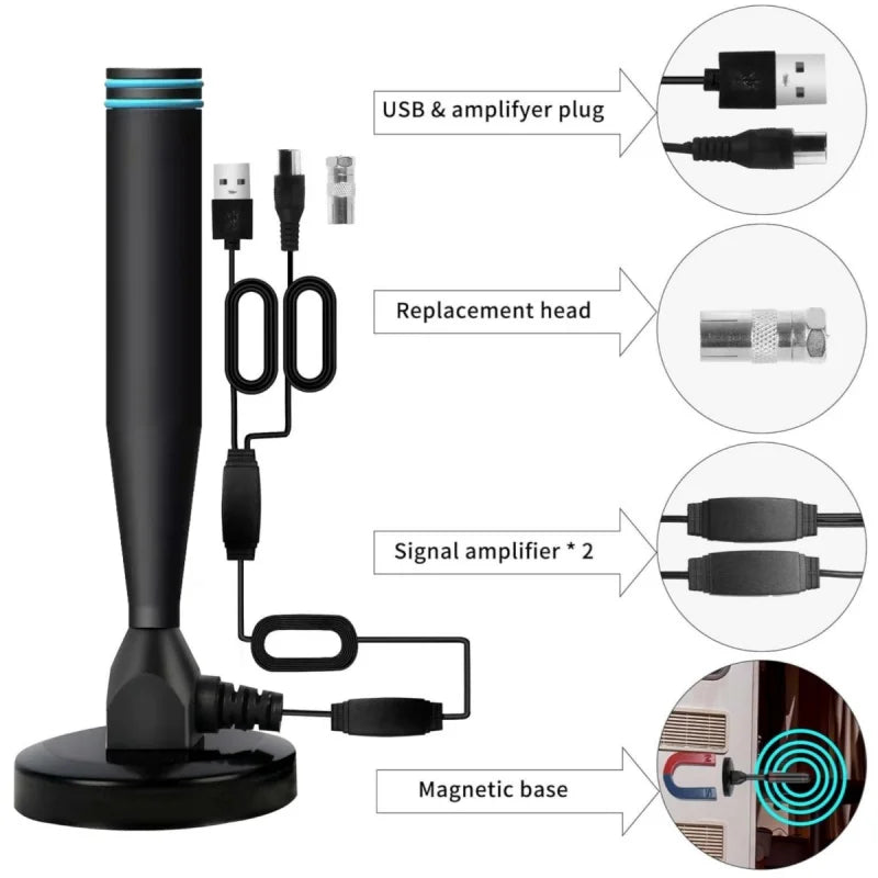 Indoor Digital TV Antenna Mini HDTV Antenna DVB-T2 Terrestrial Wave Antenna Hot-Selling European And American Style Oasis Select