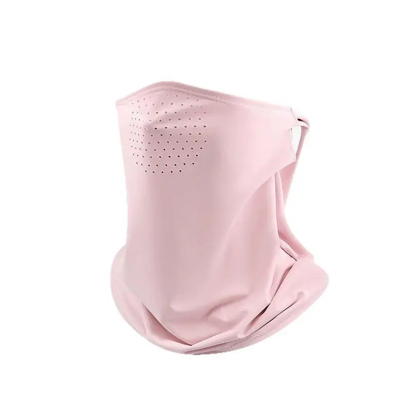 Ice Silk Face Cover UV Protection Anti-UV Neck Gaiter Breathable Face Shield for Summer Riding and Jogging Oasis Select Pink
