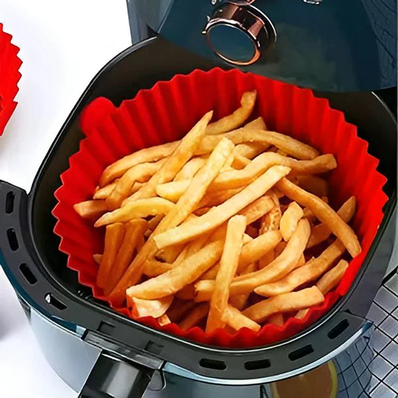 Air Fryer Silicone Tray Baking Mat Fried Basket Liner Pot Holder Grill Pan Replacement Bakeware Pizza Pan for Healthy Cooking Oasis Select