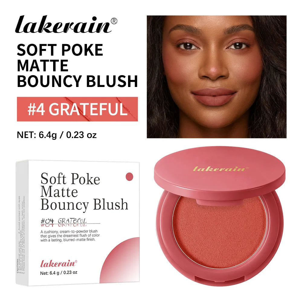 New Matte Blush Cream to Powder Cushiony Bouncy Texture Long Lasting Natural Flush Brightens Face Complexion Woman Makeup Oasis Select Color 4
