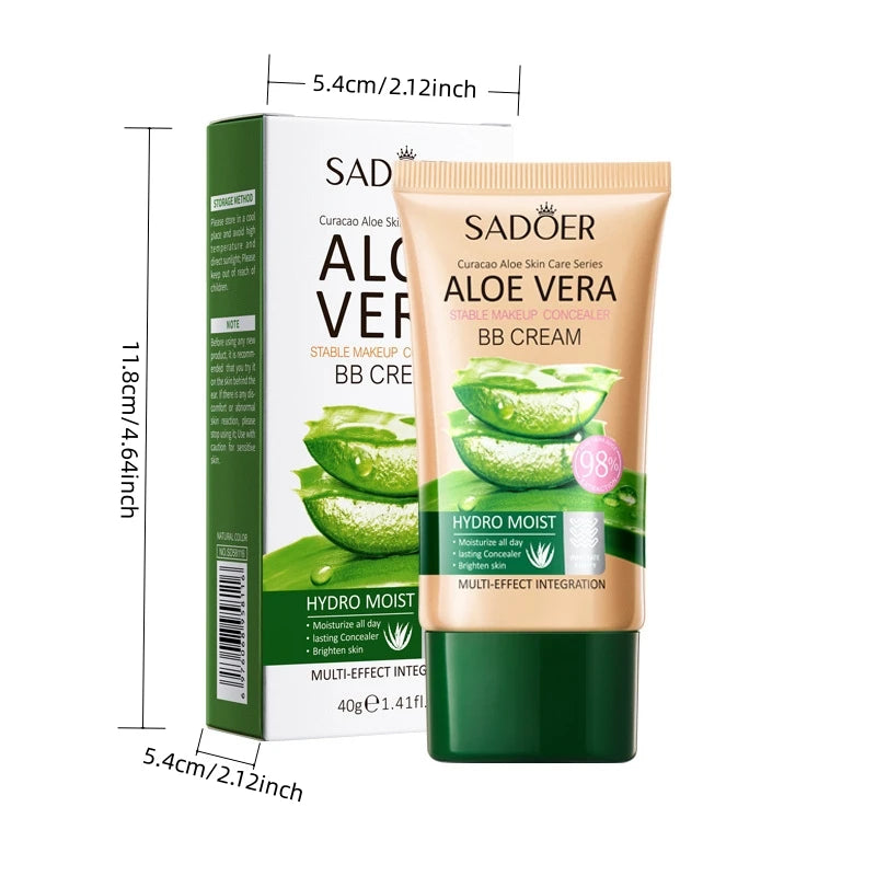 SADOER Aloe Vera BB Cream Concealer 40g – Full Coverage BB Cream Concealer Oasis Select