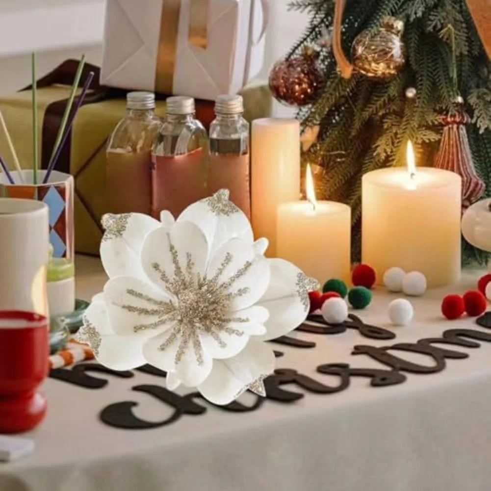 Festive Celebrations Christmas Magnolia Flowers Artificial Magnolia Flowers For Home Festive Ornament For Holiday Displays Oasis Select