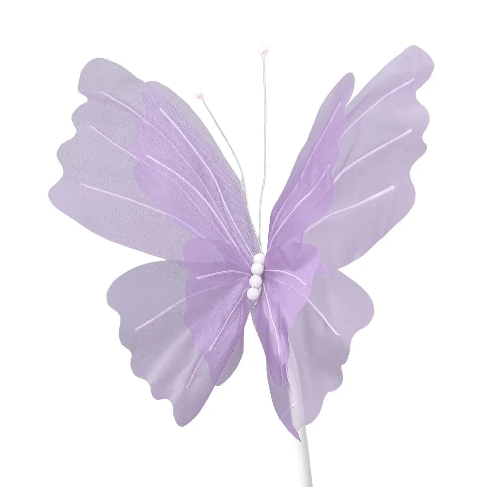 48cm Big Simulation Butterfly Hollow Design Gauze Material 3D Butterfly Large Size 3D Effect Fake Butterfly Wedding Decoration Oasis Select Purple