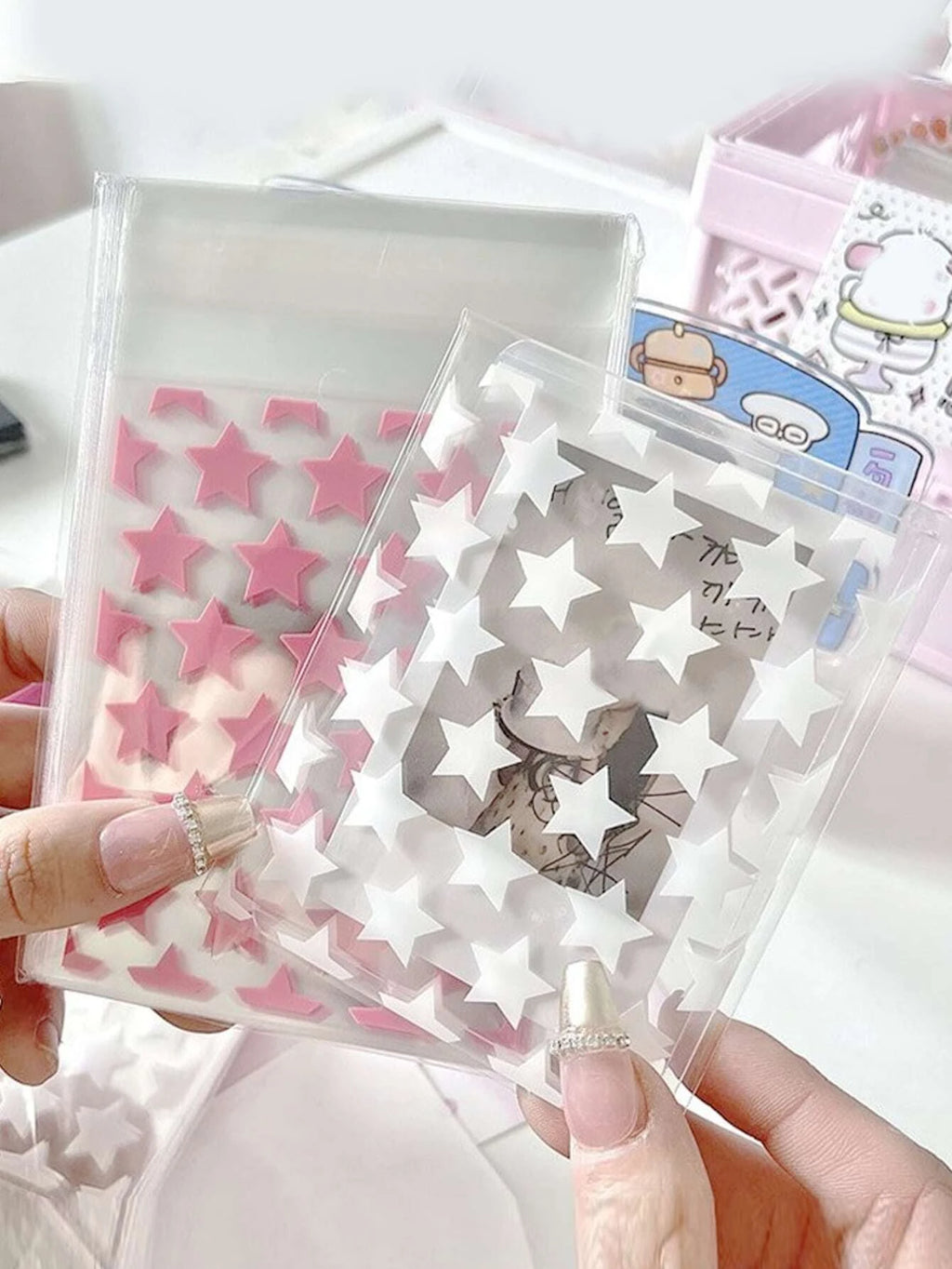 Clear Opp Gift Packaging Bag With Star & Circle Print - A Convenient Way to Store and Display Your Accessories Oasis Select