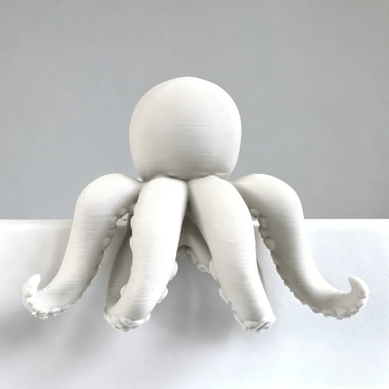 Novelty Angry Octopus Holding Pistol Statue 3D Printed Desk Decor Miniatures Octopus Ornaments for Shelf Monitor Desk Edge Gifts Oasis Select