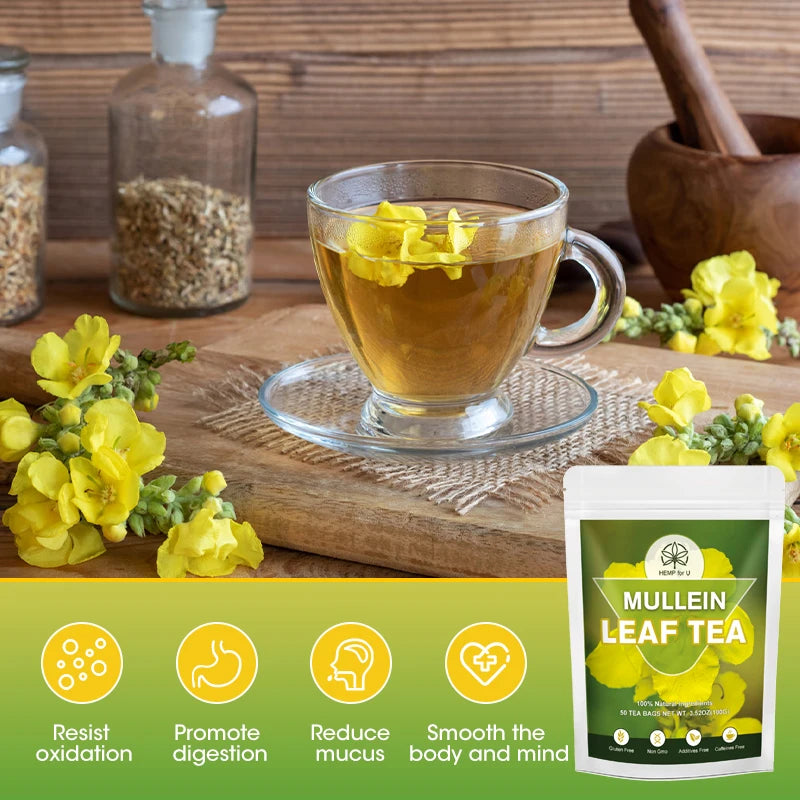 100% Pure Natural Mullein Leaf Extract Lung Cleansing Relieve Cough and Headache Promote Digestion and Help Sleep Oasis Select