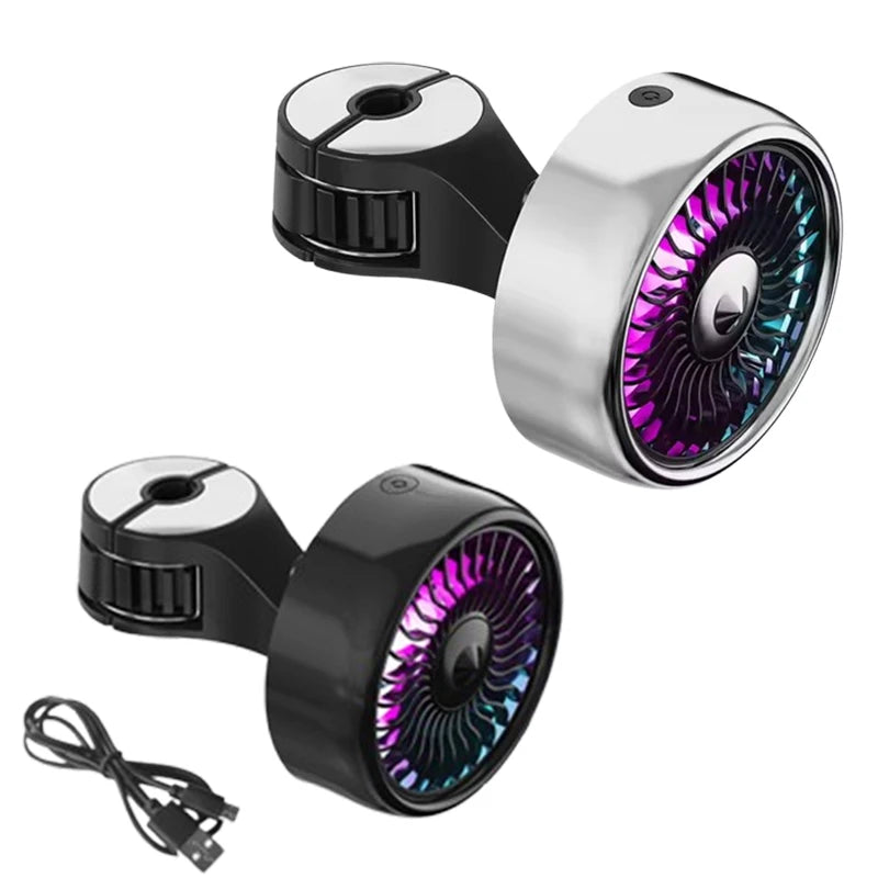 3 Speeds USB Car Fan Dual Head RGB Lighting Seat Back Cooler Rear Auto Air Fan Vehicle Cooling Accessories Top Rated Oasis Select