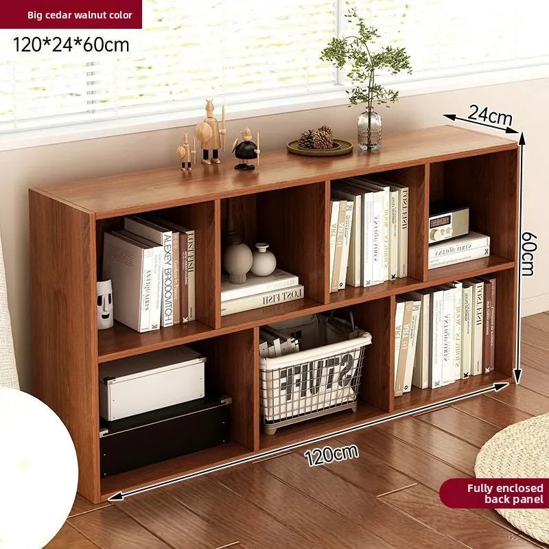 Bookshelf Bookcase Floor Shelf Home Living Room Study Combination Locker Bedroom Low Cabinet Oasis Select Walnut 120-24-60 1