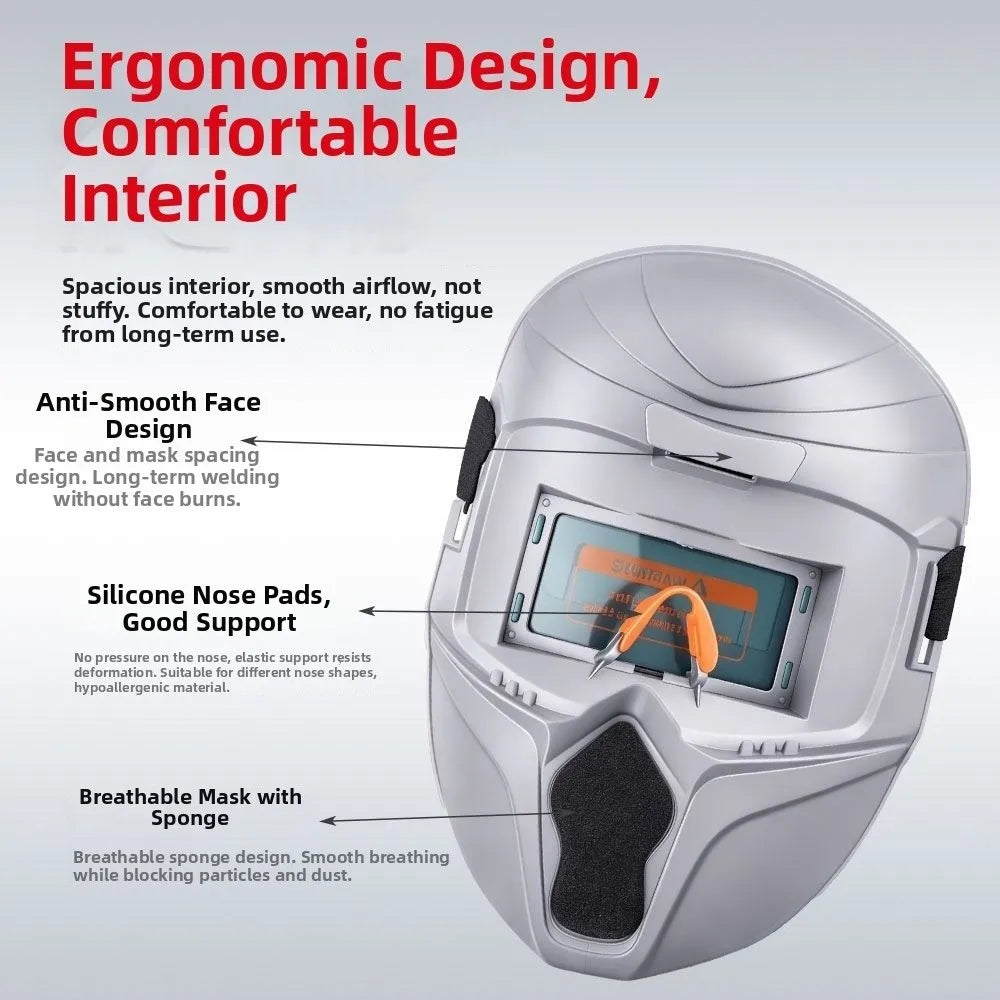 Auto-Darkening Welding Helmet Flip-Up Design High-Definition Welding Mask Large Viewing Area Face Cover Welder Shield Welding Oasis Select