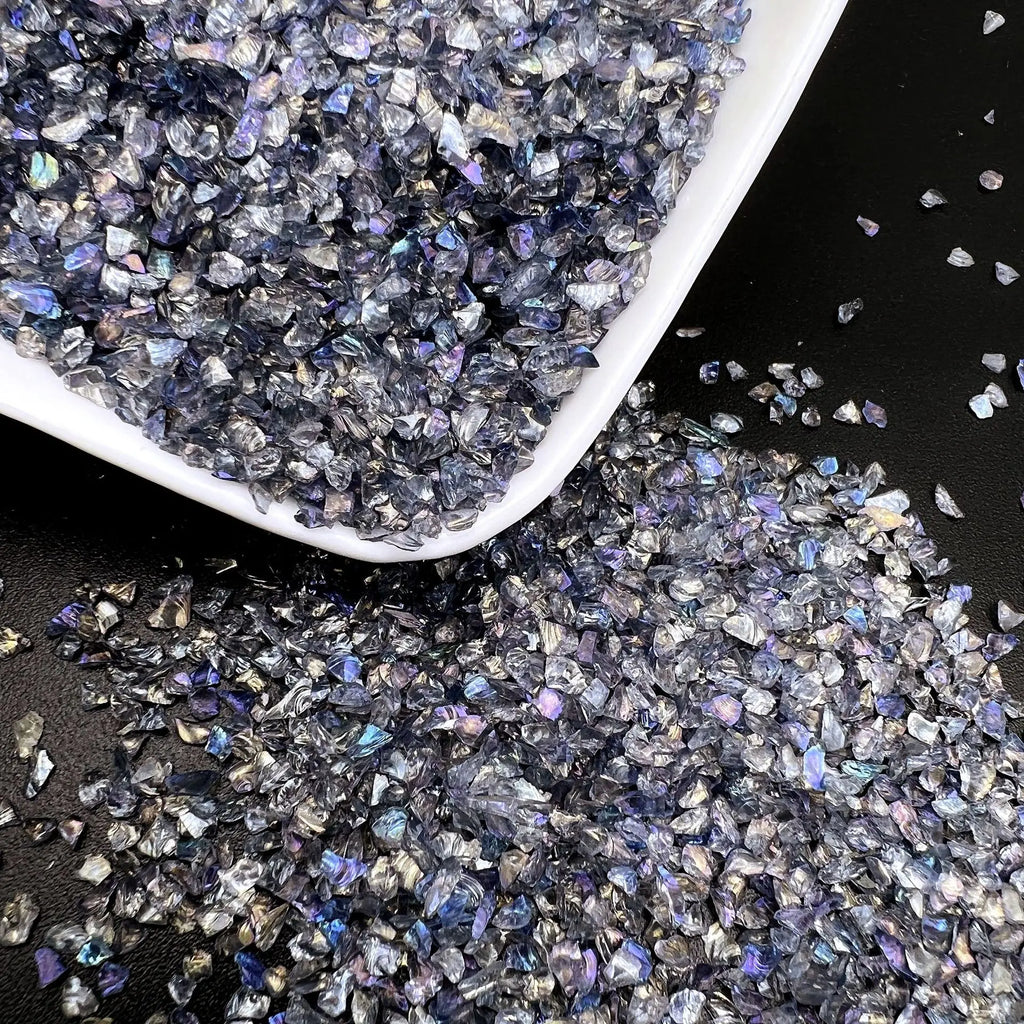 20g Glass Crushed Stone Irregularity Crystal Gravel Filling For DIY Epoxy Resin Mold Filler Crafts Decorative Nail Art Filler Oasis Select Gray 20g