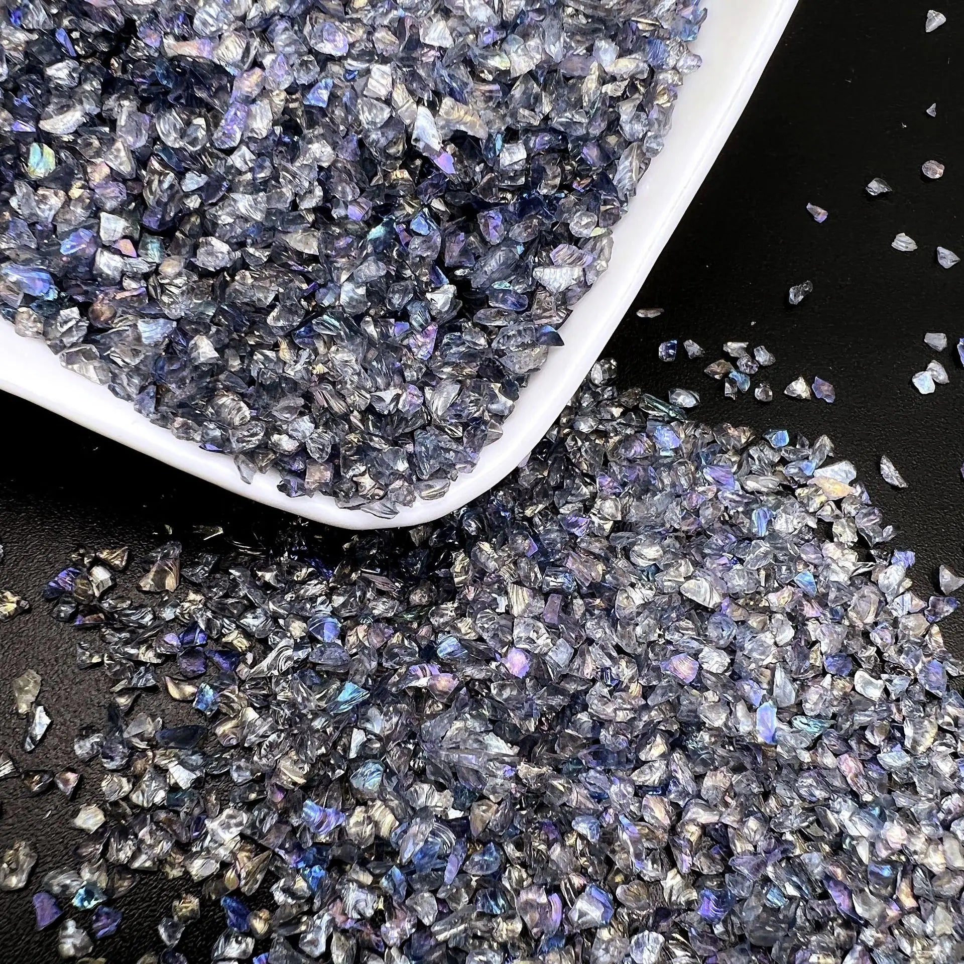 20g Glass Crushed Stone Irregularity Crystal Gravel Filling For DIY Epoxy Resin Mold Filler Crafts Decorative Nail Art Filler Oasis Select Gray 20g