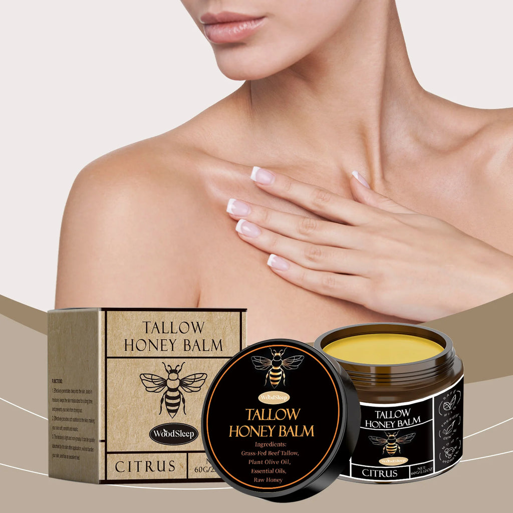 Tallow Honey Hydrating Face Balm Soothing Skin Repair Damaged Increase Facial Elasticity Lasting Nourishing Pure Tallow Cream Oasis Select
