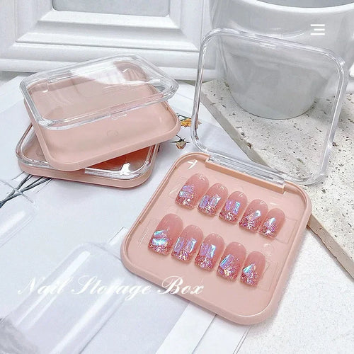 10 Pieces Empty Nail Boxes For Packaging Square Shape Box Wholesale Nail Tips Press On Nail Packaging Case Small Business Oasis Select