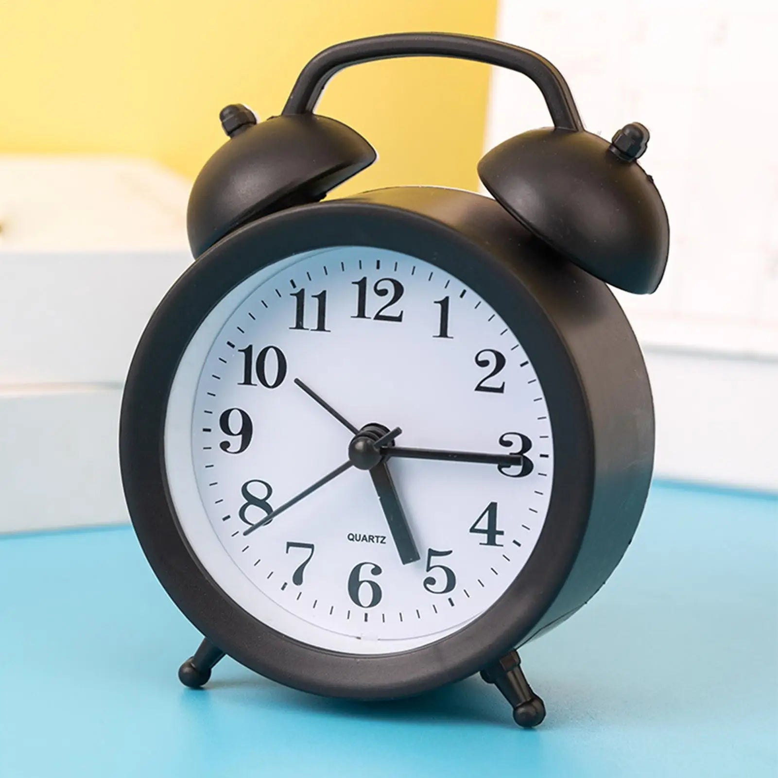 Retro Alarm Mechanical Double Bell Home Office Desktop Metal Alarm Clock Desk Table Analog Clock Silent for office home Oasis Select