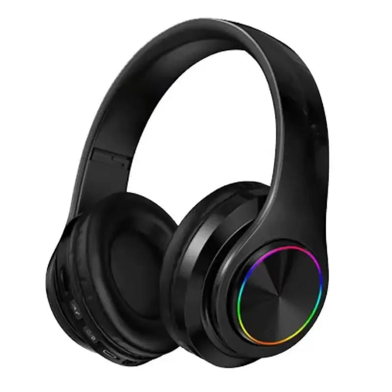 Wireless Bluetooth 5.0 Headphone With Microphone On-Ear Headset Stereo Sound Earphones Sports Gaming Foldable Headphones Game Oasis Select Black