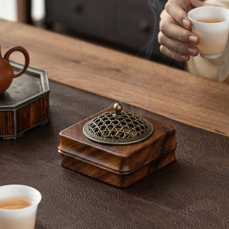 Domestic Indoor Tea Ceremony Walnut Aromatherapy Stove Chinese Incense Stick Incense Burner Oasis Select