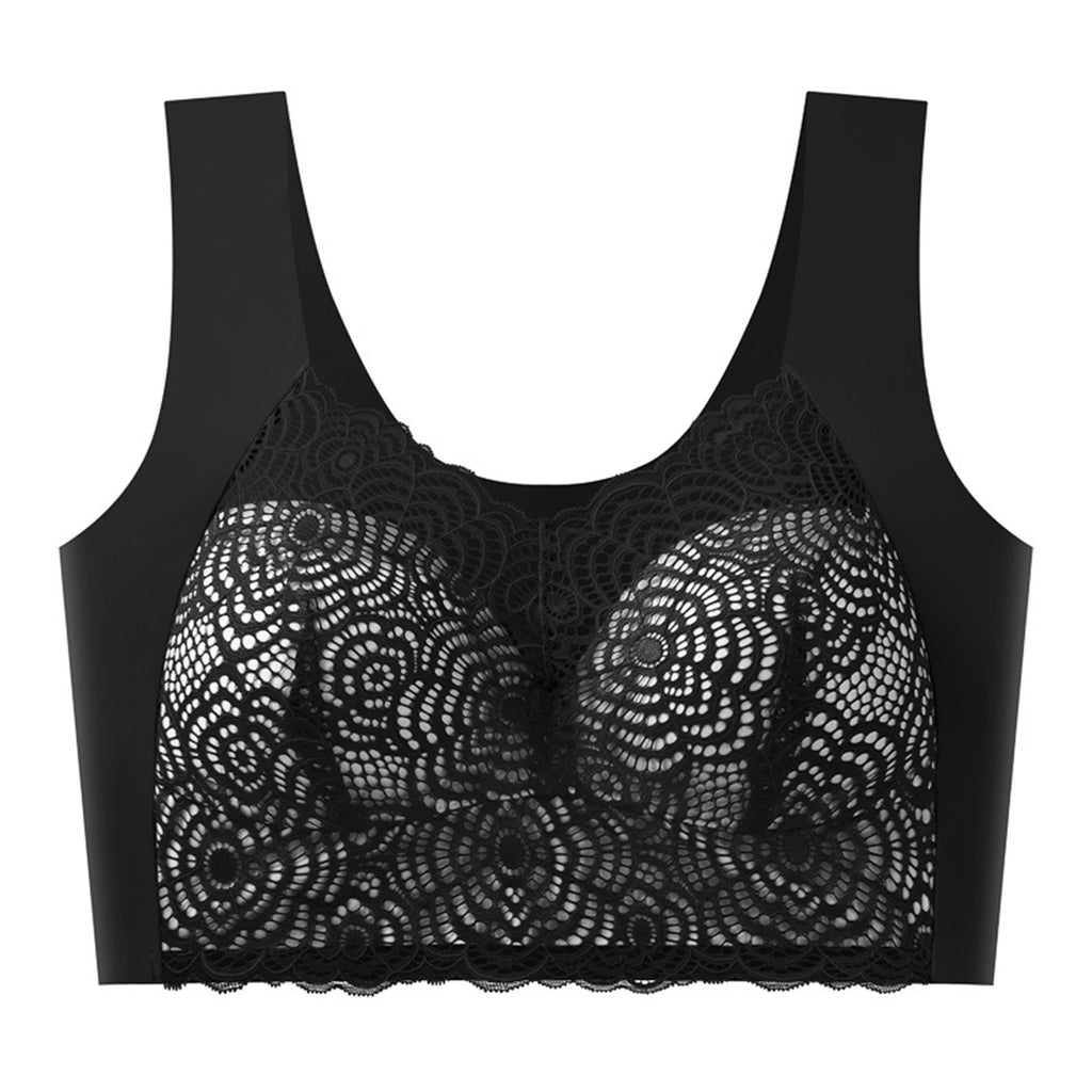 Sexy Bra Thin Lace Wireless Bra No Underwire Anti Shake Side Breast Reduction Seamless Underwear for Women Chinese Brand Oasis Select Light Gray 38