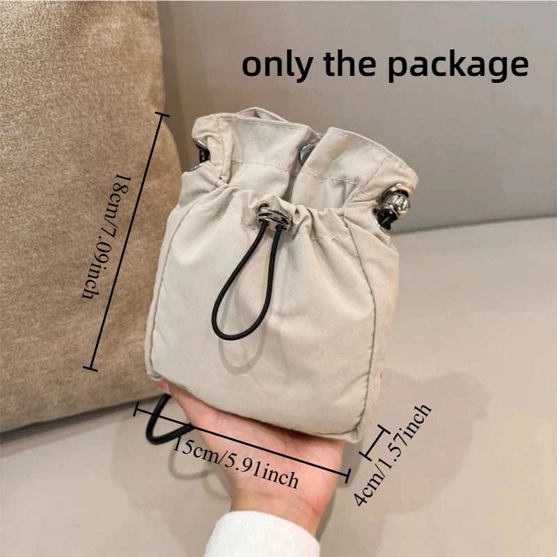 Nylon Crossbody Bag Soft Mini Phone Wallet Multifunctional Square Shoulder Bag Crossbody Purse Canvas Purse Messenger Bag Oasis Select off-white