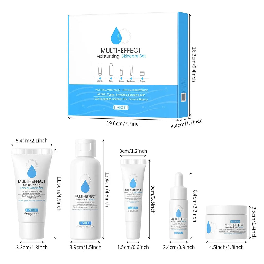 Professional 5 Piece Face Care Collection Intense deep Hydration Set For Dry Skin Daily Beauty Routine Oasis Select