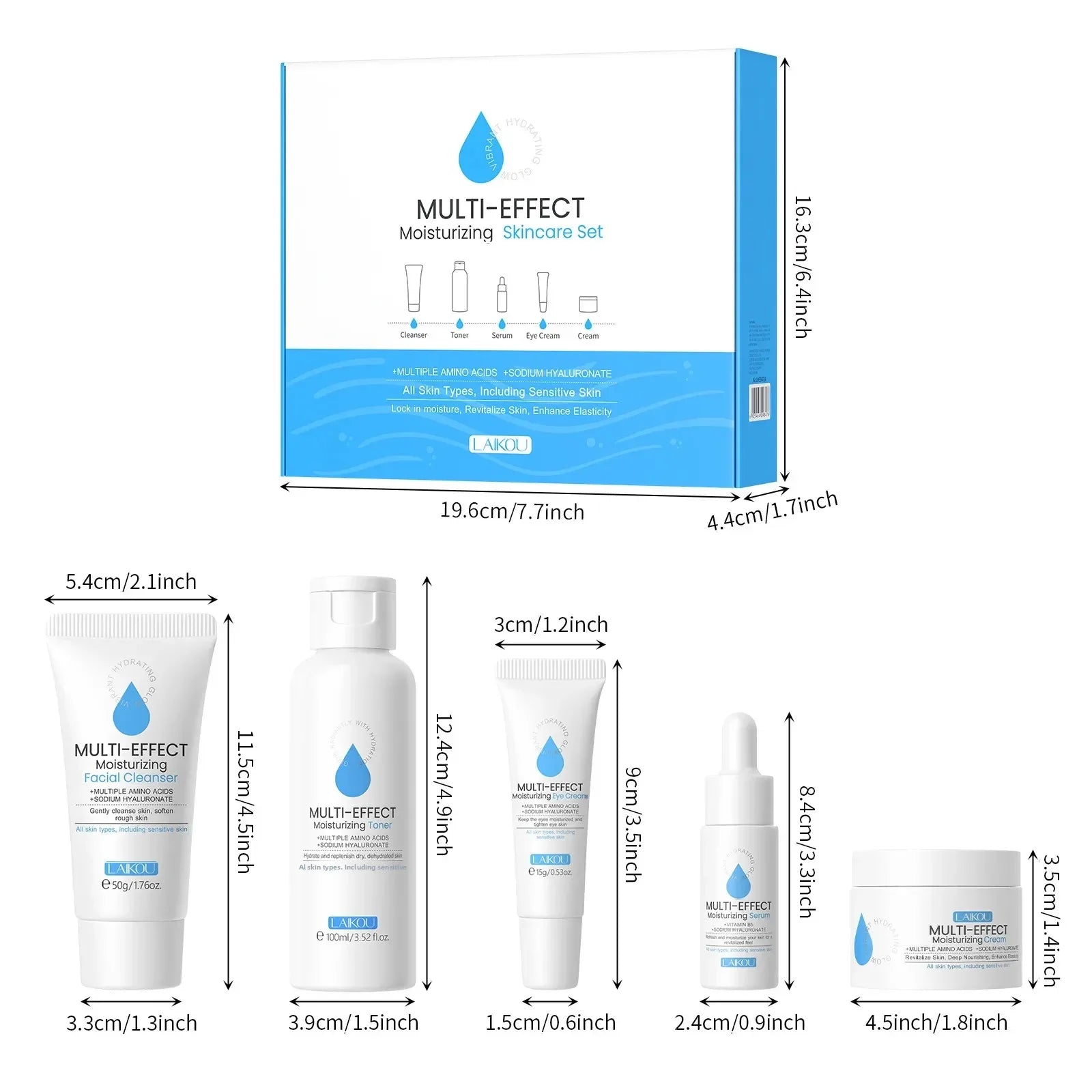 Professional 5 Piece Face Care Collection Intense deep Hydration Set For Dry Skin Daily Beauty Routine Oasis Select