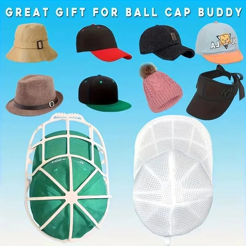 2pcs/set (Hat Washing Bag and Hat Rack),Mesh Baseball Cap Cleaning Bag,Hanging Clothe Organizer Pouch for Laundry Closet Storage Oasis Select