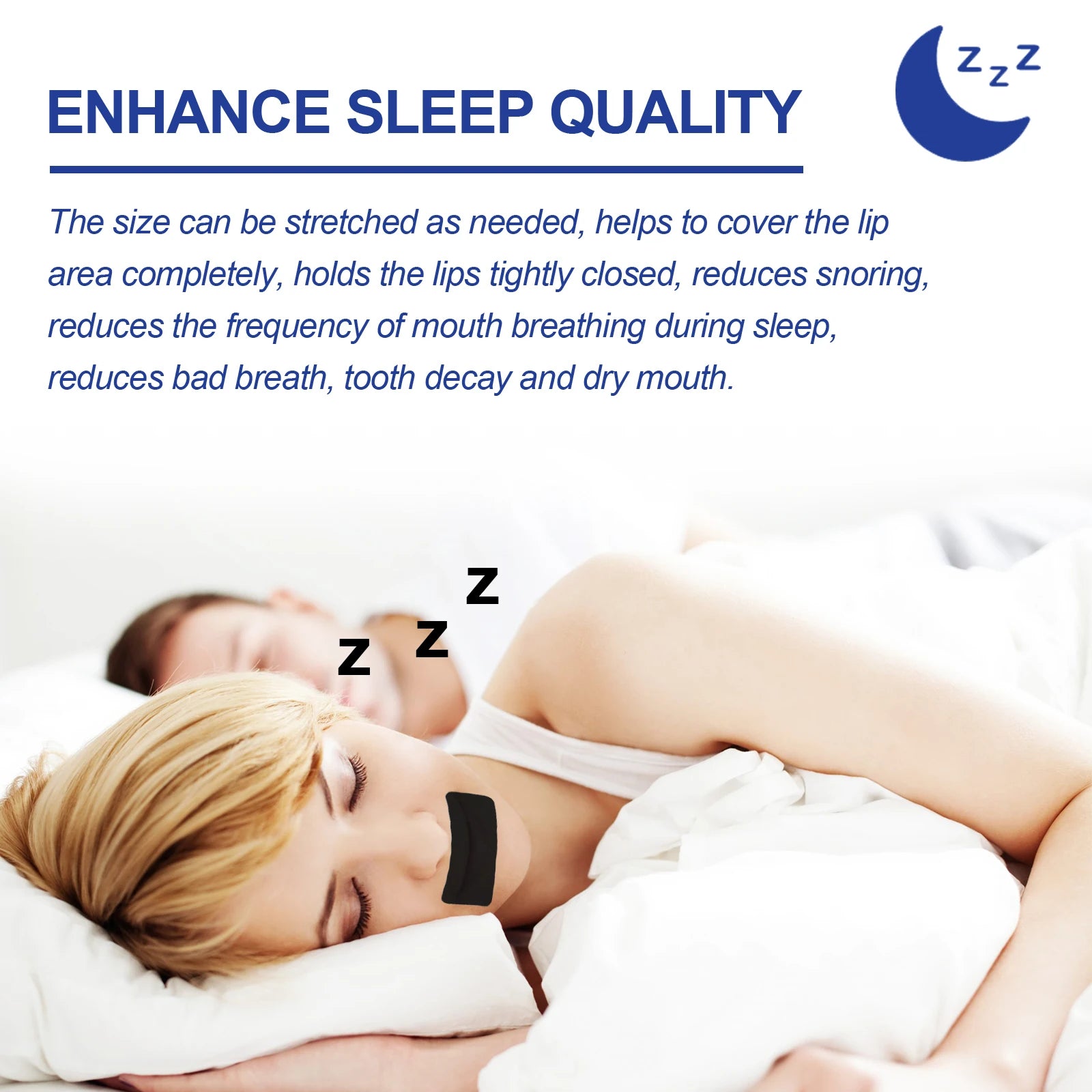 Anti Snoring Mouth Tape Breathing Correction Sleeping Keep Mouth Close Stop Snoring Aid Reduce Dry Mouth Promote Nose Breathing Oasis Select