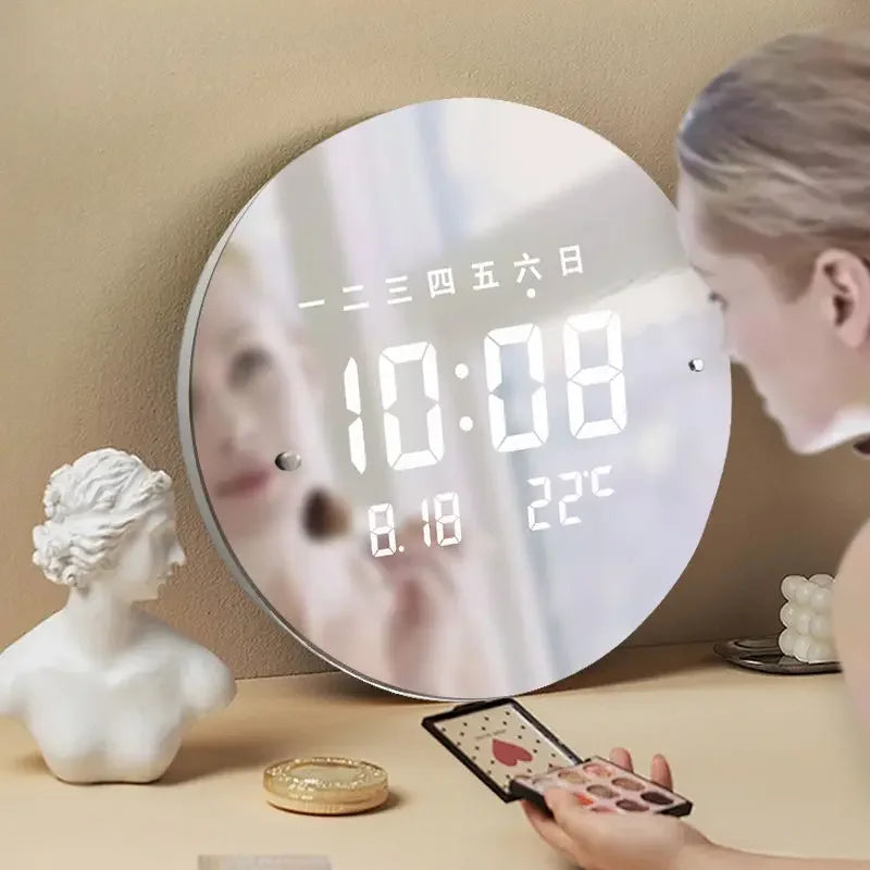New Smart Perpetual Calendar Electronic Wall Clock Living Room Digital Wall Hanging with Temperature Clock Wall Clocks Oasis Select