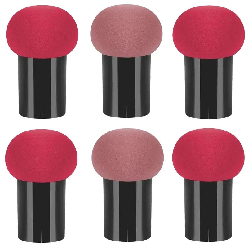 Mushroom Head Makeup Sponge Dry Wet Dual-use Cosmetic Powder Puff with Handle Case Professional Foundation Creams Beauty Tools Oasis Select 6pcs MIX 2
