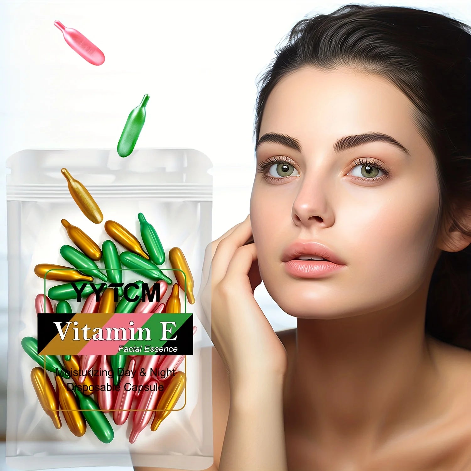 Vitamin E Single-Use Facial Essence Capsules – 30ct Moisturizer Facial Essence Serum Oasis Select