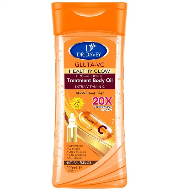 DR.DAVEY Gluta-VC Body Oil 200ml – Moisturizing Skin Oil