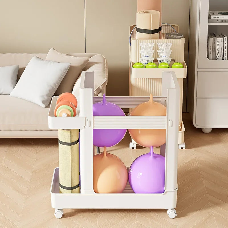 Multi-functional Household sports equipment storage cart finishing basket with wheels movable Durable Oasis Select