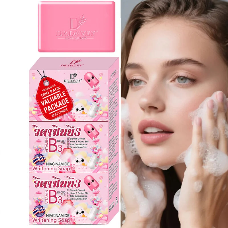 DR.DAVEY Vitamin B3 Handmade Soap 3-Pack – Cleanse & Moisturize