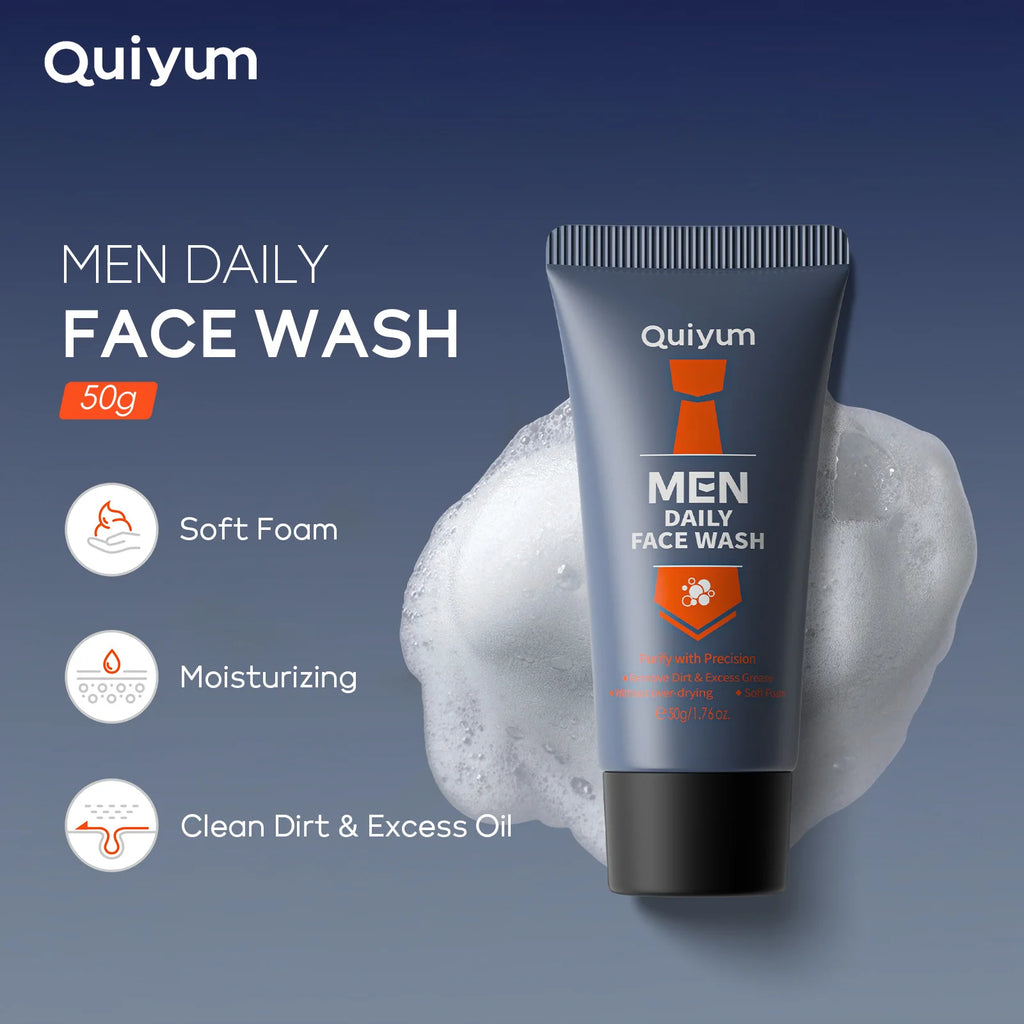 Men Facial Cleanser Face Wash Moisturizing Skin Care Oil Control Blackhead Removing Deep Nourishing 50g Oasis Select