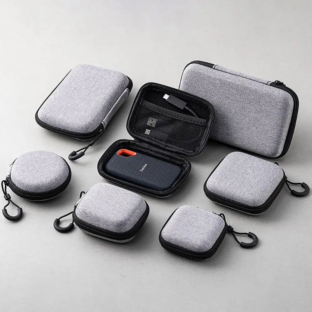1Pc EVA Storage Bag Earphone/Phone/Charging Cable Pouch Carrying Bag Mini Zipper Earphone Case Portable Digital Accessories Oasis Select