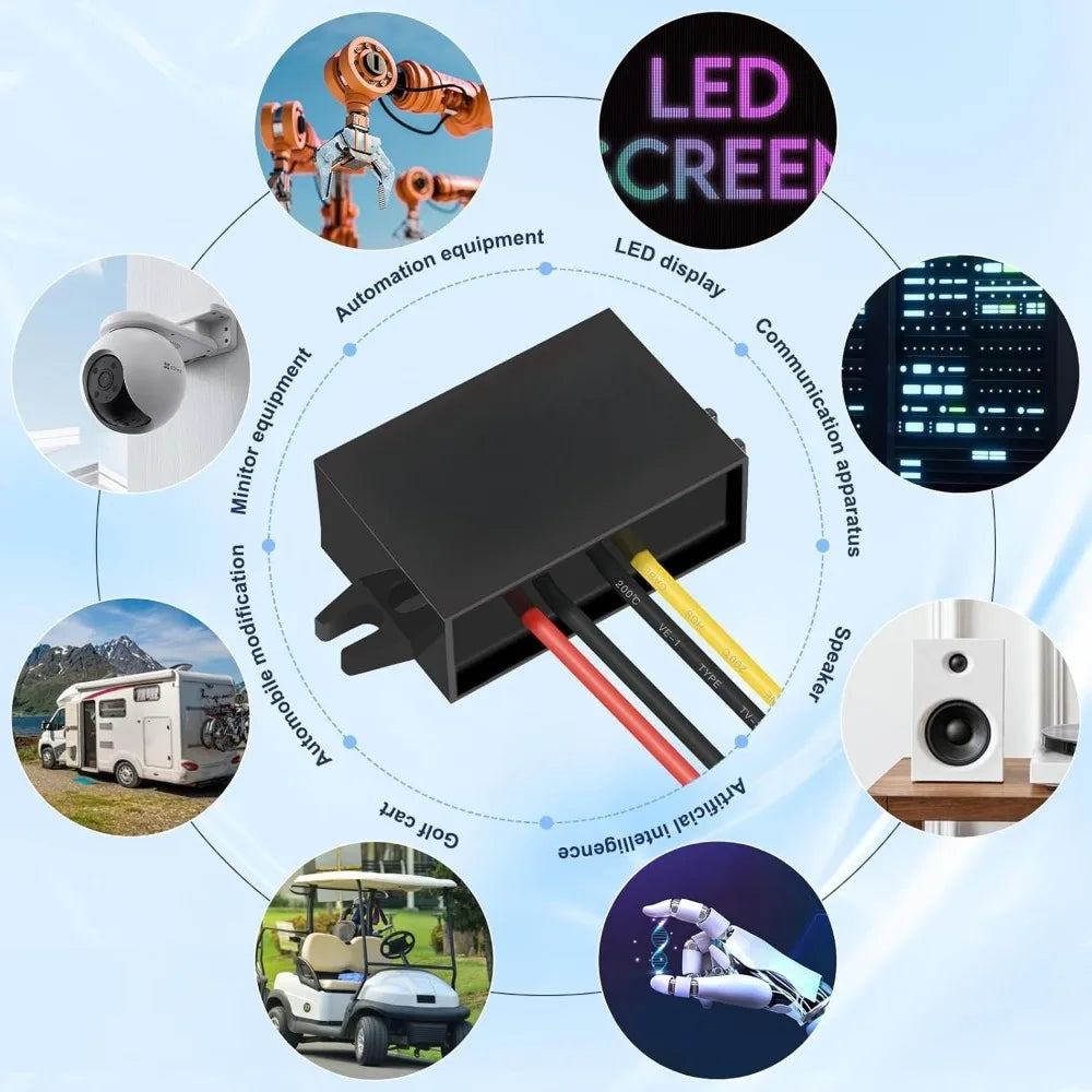 DC-DC 9V Step-Down Adapter 12V 24V To 9V 5A 45W Buck Converter Waterproof Car Mounted For Vehicles Safety Systems LED Products Oasis Select