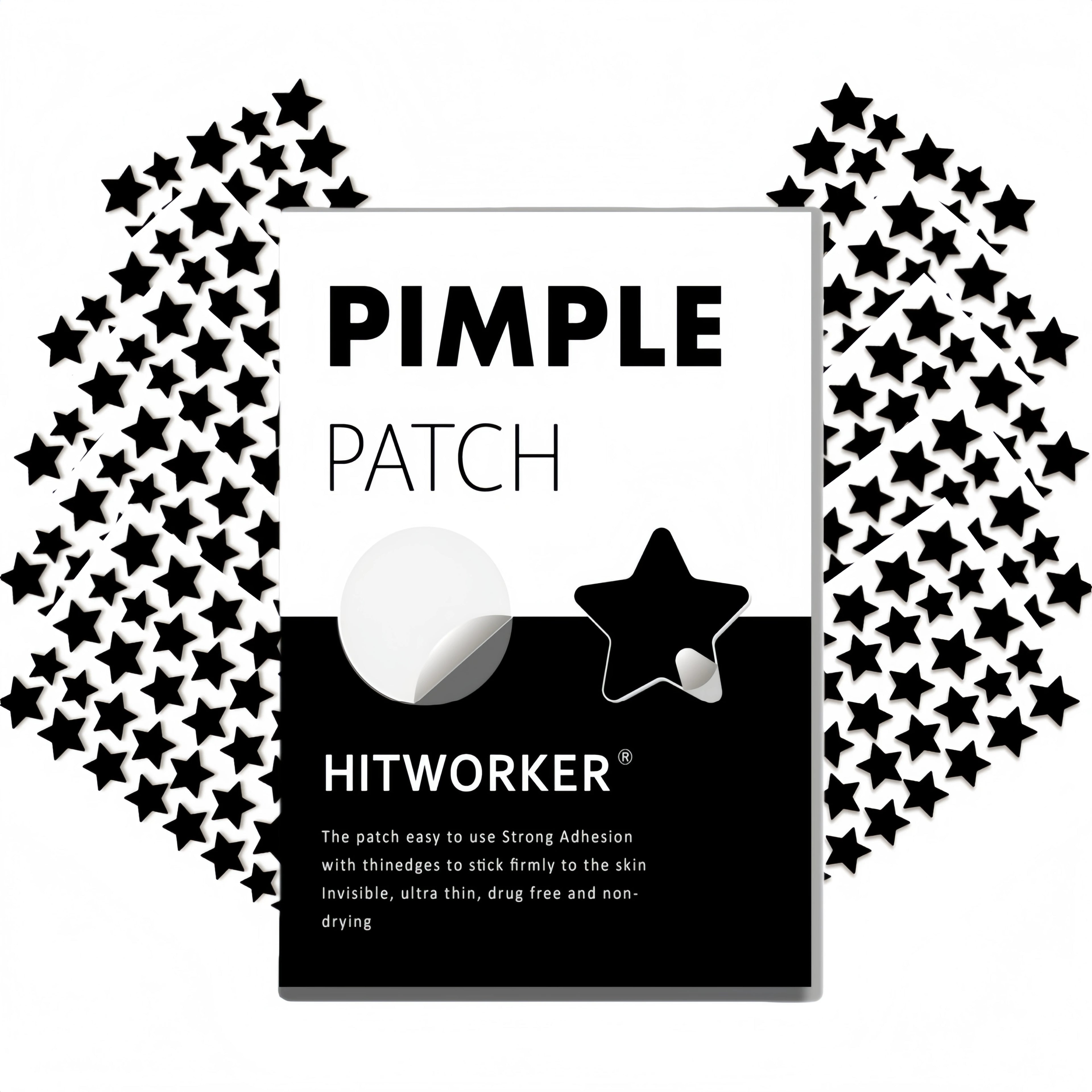 Black star shaped hydrocolloid acne patch 400 tablets/box, non irritating absorption acne patch, effectively removes secretions Oasis Select 400pcs