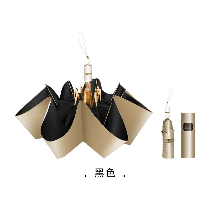 Titanium Silver Double Vinyl Sunshade Umbrella UV Protection Radiation Protection Super Sun Protection Rain Umbrella Oasis Select 17