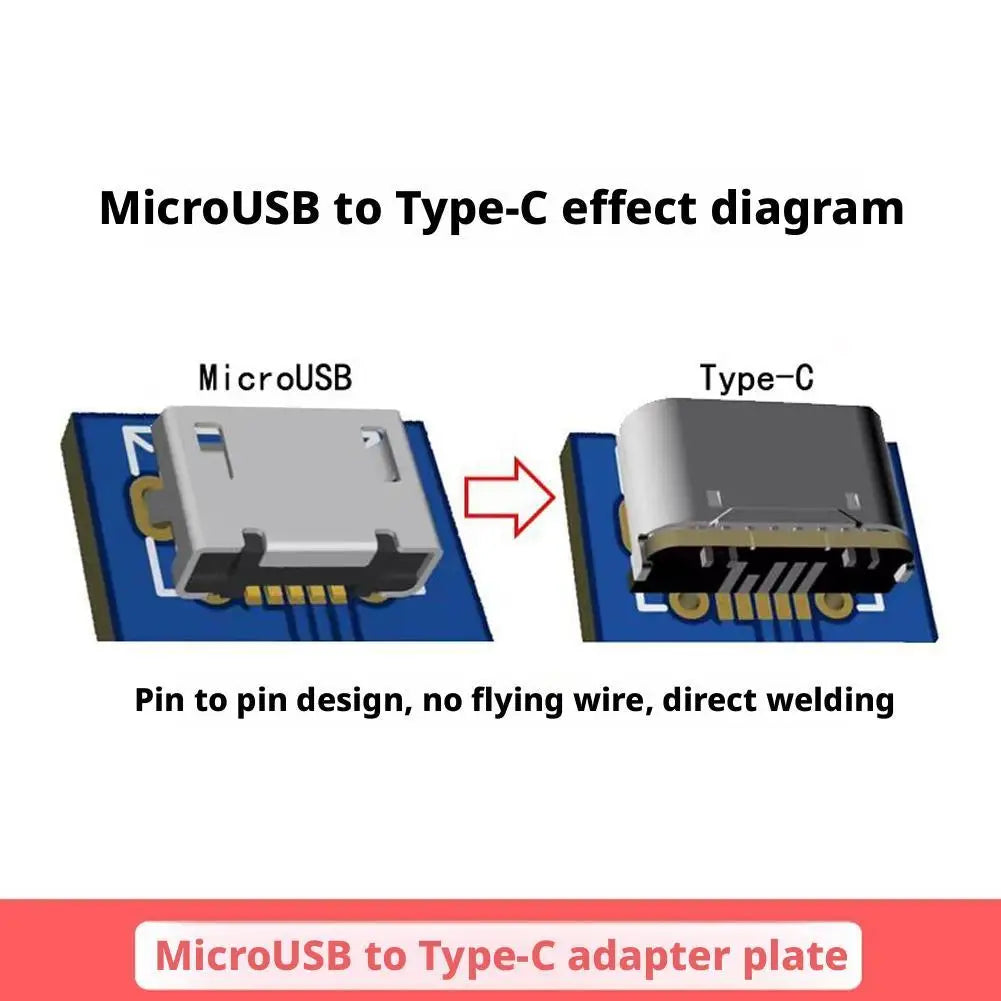 MicroUSB to Type-C Adapter Board 10-Pack – DIY Repair Kit