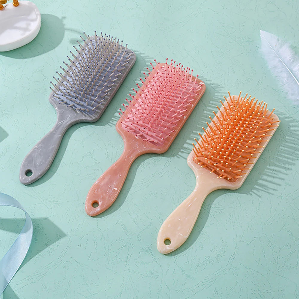 Air Cushion Comb Anti-tangle Anti-static Square Marble Detangling Hair Brush Wet Dry Head Massage Hair Comb Salon Styling Tools Oasis Select