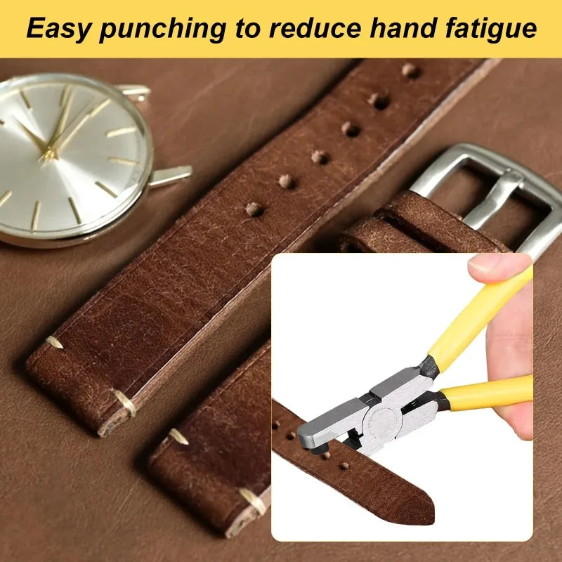 Portable Leather Hole Punch Pliers Universal Strap Belt Punching Tool Heavy Duty Watch Band Craft Accessories Oasis Select