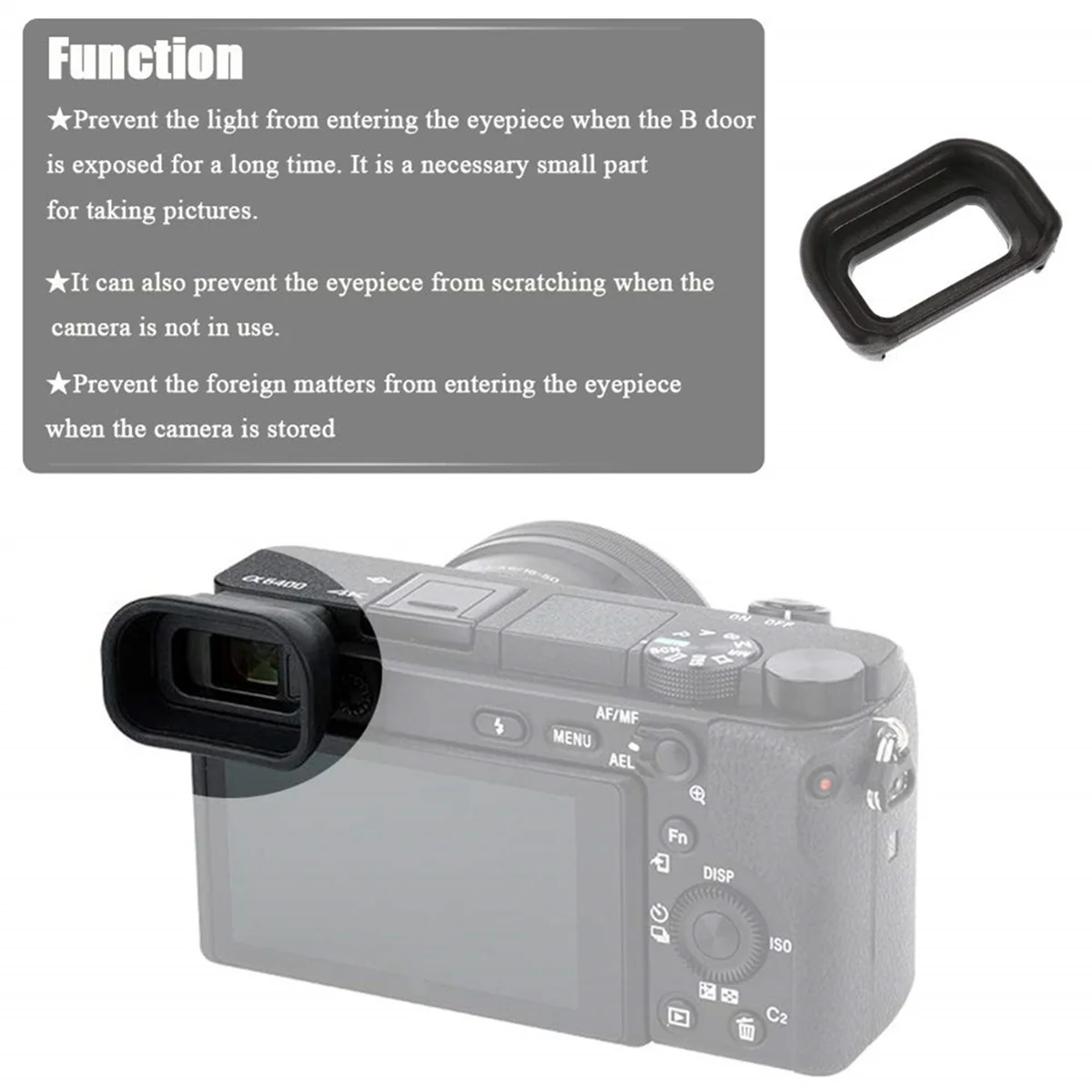 -EP17 Viewfinder Eyepiece Eyecup Eye Cup for A6600 A6500 A6400 Digital Camera, Replace Eyepiece -EP17 EP-17 Oasis Select